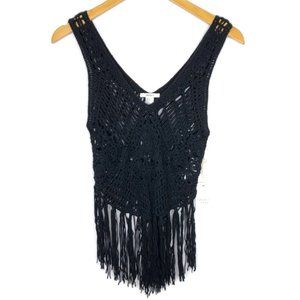 NWT Forever 21 Black Boho Crochet Festival Top